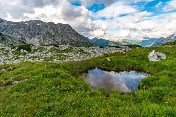 Fantastická Túra Lechquellenských Horách Vorarlbergu Lechu Warthu Bludenzu — Stock fotografie