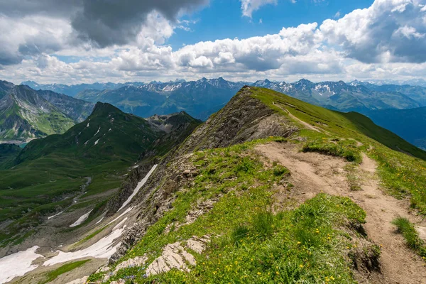 Traumhafte Wanderung Den Lechquellen Vorarlberg Österreich Bei Lech Warth Bludenz — Stockfoto