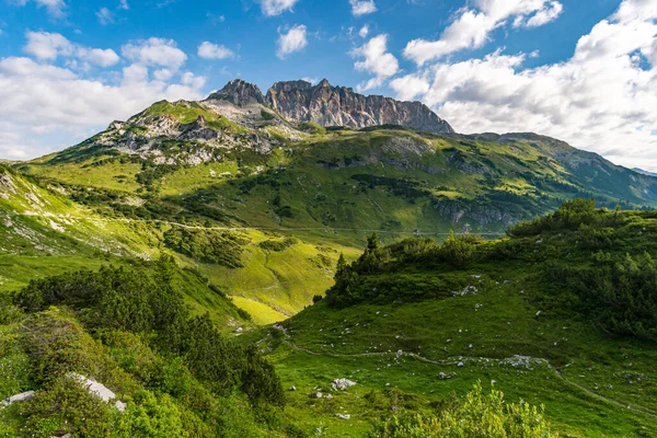 Fantástica Caminata Las Montañas Lechquellen Vorarlberg Austria Cerca Lech Warth —  Fotos de Stock