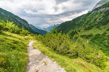Lech, Warth, Bludenz yakınlarındaki Vorarlberg Avusturya 'daki Lechquellen Dağları' nda muhteşem bir yürüyüş.