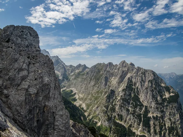 Escalada Alpspitze Ferrata Nas Montanhas Wetterstein Perto Garmisch Partenkirchen — Fotografia de Stock