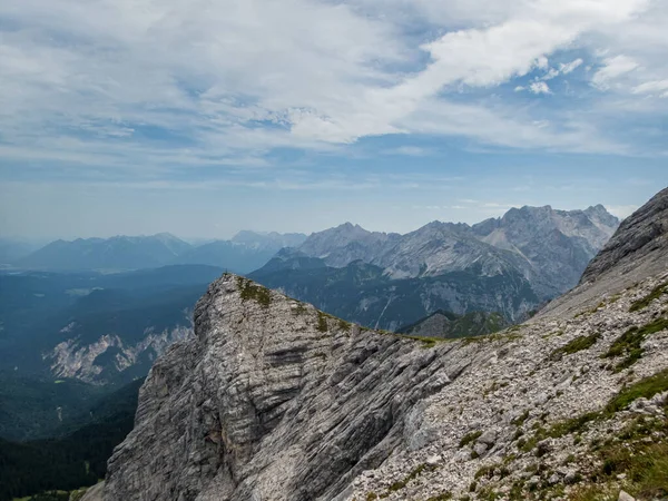 Climbing Alpspitze Ferrata Wetterstein Mountains Garmisch Partenkirchen — Stock Photo, Image