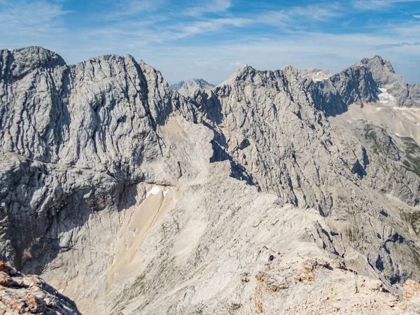 Bergsteigen Auf Der Alpspitze Wettersteingebirge Bei Garmisch Partenkirchen — Stockfoto