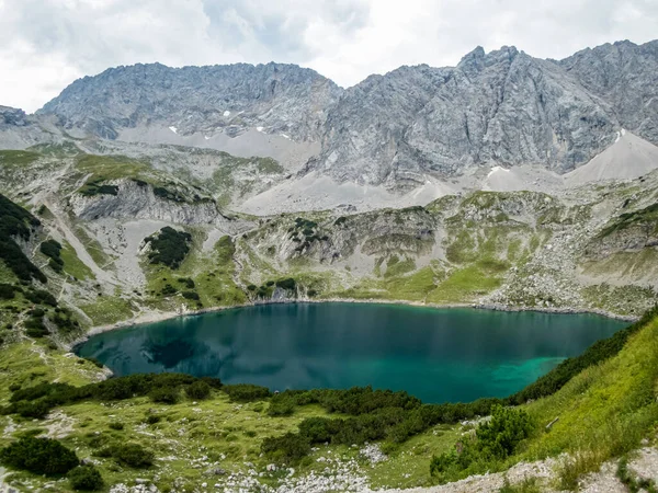 Fantastická Túra Seebensee Drachensee Pohoří Mieminger Ehrwaldu Tyrolsku — Stock fotografie