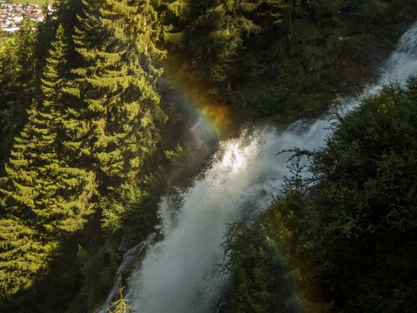 Escalada Stuibenfall Vía Ferrata Cerca Umhausen Otztal Tirol Austria —  Fotos de Stock