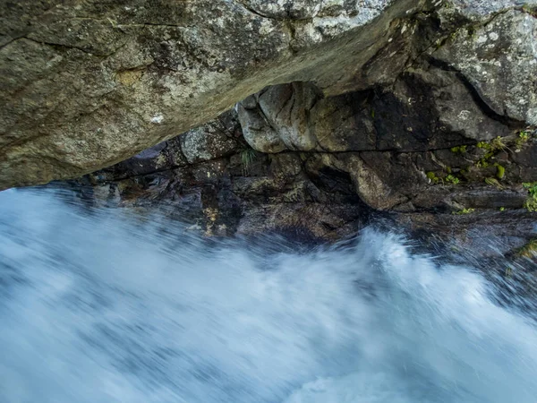 Otztal Tyrol Avusturya Umhausen Yakınlarındaki Ferrata Üzerinden Stuibenfall Tırmanmak — Stok fotoğraf