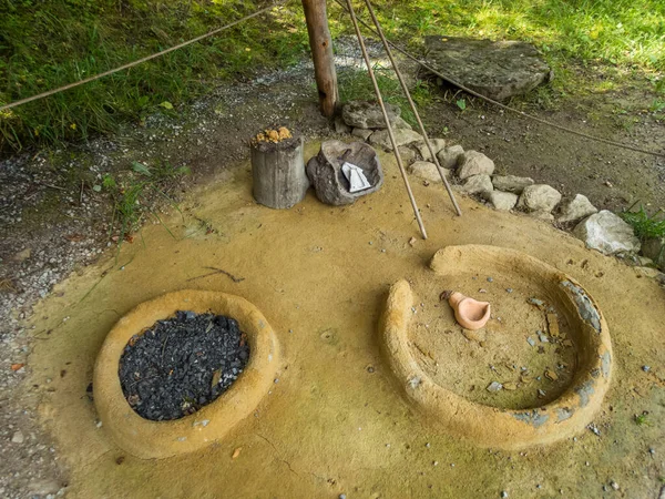 Otztal Tyrol Daki Umhausen Yakınlarındaki Taş Devri Köyünü Ziyaret Edin — Stok fotoğraf