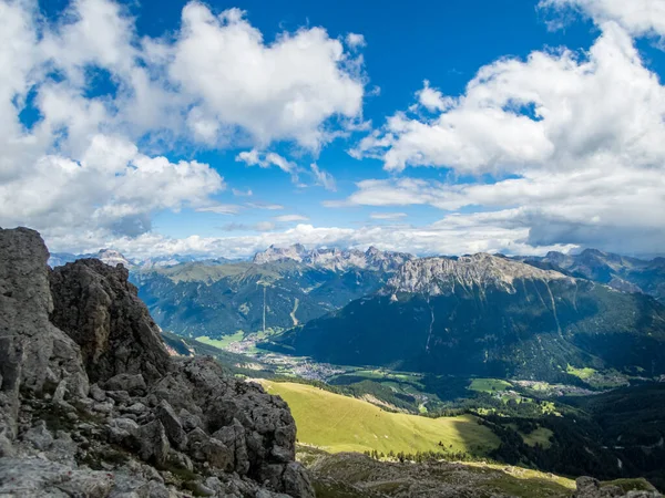 Wspinaczka Rotwand Mazare Ferrata Ogrodzie Różanym Dolomitach Południowy Tyrol Włochy — Zdjęcie stockowe