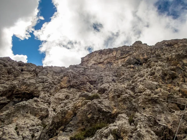 Escalade Sur Rotwand Masare Ferrata Dans Roseraie Des Dolomites Tyrol — Photo