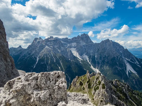 Escalada Rotwand Ferrata Perto Sexten Nas Dolomitas Tirol Sul Itália — Fotografia de Stock