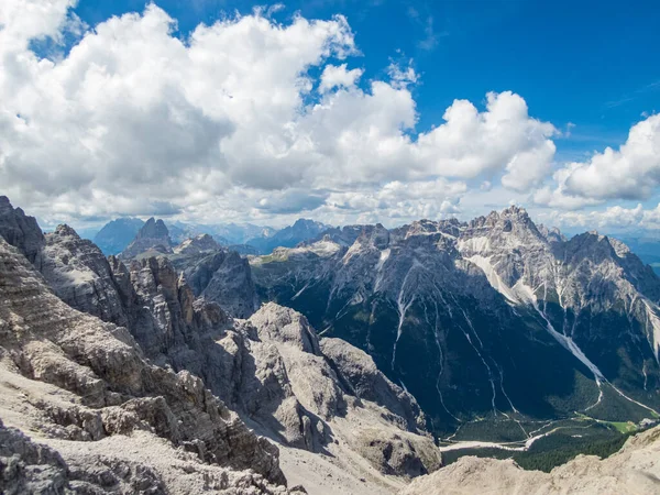 Klättring Rotwand Ferrata Nära Sexten Dolomiterna Sydtyrolen Italien — Stockfoto