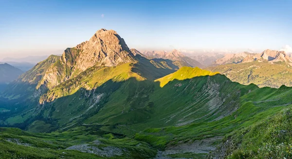 Fantástico Tour Atardecer Hermosa Montaña Panorámica Hoferspitze Cerca Schrocken Los — Foto de Stock