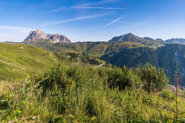 Escalar Karhorn Ferrata Cerca Warth Schrocken Las Montañas Lechquellen Vorarlberg —  Fotos de Stock