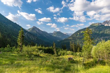 Bavyera 'daki Allgau Alpleri' nde Hinterstein yakınlarındaki Schrecksee Dağı 'na muhteşem bir yürüyüş.