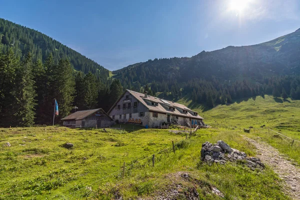 Fantasztikus Túra Schrecksee Hegyi Tóhoz Hinterstein Közelében Allgau Alpokban Bajorországban — Stock Fotó