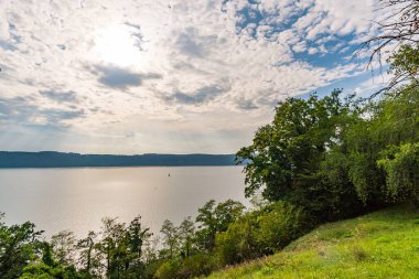 Constance Gölü 'nde Sipplingen ve Uberlingen yakınlarında muhteşem bir sonbahar yürüyüşü. Muhteşem manzarası, geçitleri, üzüm bağları, inekleri var.