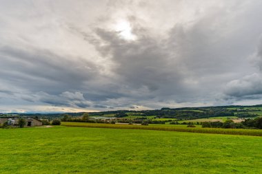 Almanya 'da Constance Gölü yakınlarındaki Wilhelmsdorf yakınlarında Yukarı Bataklık' ta harika, güneşli bir sonbahar yürüyüşü.