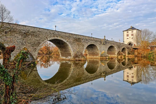 Antiguo Puente Lahn Limburgo Alemania — Foto de Stock