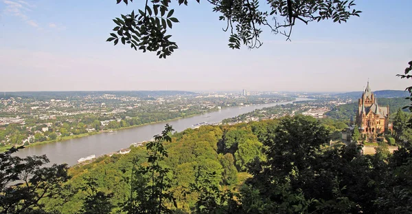 Panorama Uitzicht Vanaf Drachenfels Drachenurg — Stockfoto