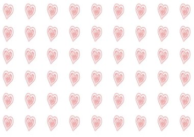 beyaz arkaplanda bir çok kalp