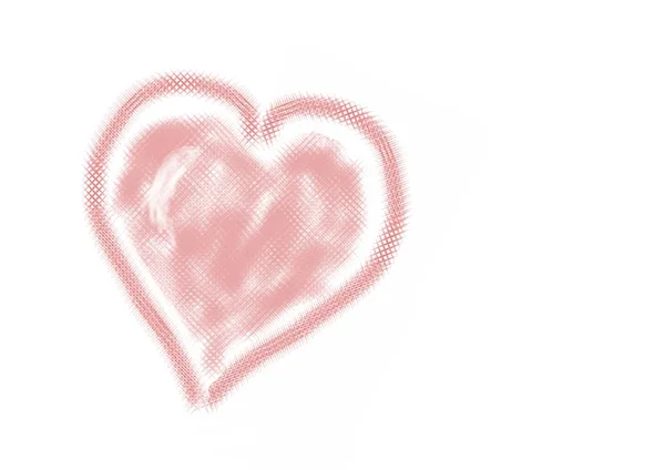 Red Drawn Heart Filled — Stock Photo, Image