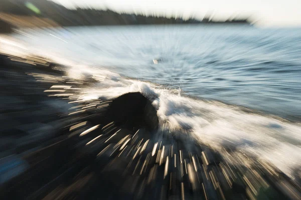 Abstract Background Zoom Zoom Out Technic Photo Waves Beach — Stock Photo, Image