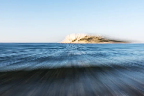 Abstract Speeding Zoom Sea Island Horizon — Stock Photo, Image