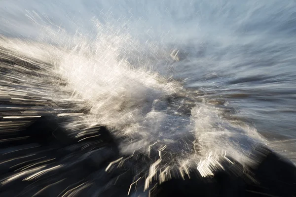 Abstract Background Zoom Zoom Out Technic Photo Waves Beach — Stock Photo, Image