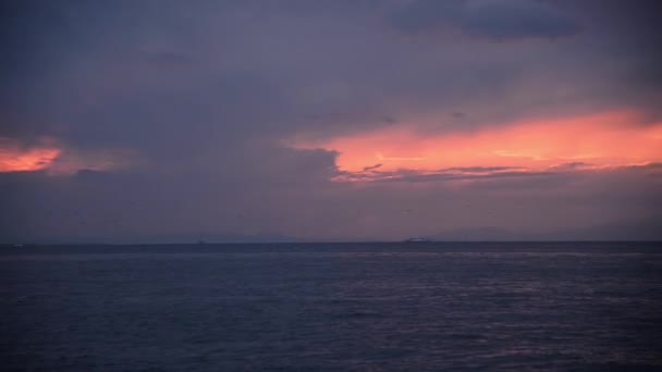 Baía Izmir Entardecer Com Céu Nublado — Vídeo de Stock