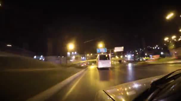 Looping Três Vezes Túnel Com Carro Câmera Anexada Noite Imagens — Vídeo de Stock