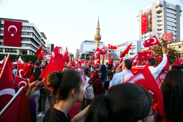 Izmir Turkiet Juni 2018 Juni Dag För Demokratin Turkiet Izmir — Stockfoto