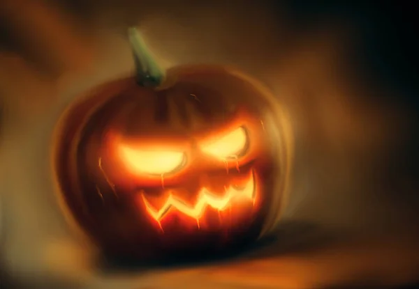 Illustrazione Zucca Halloween Sfondo Scuro — Foto Stock