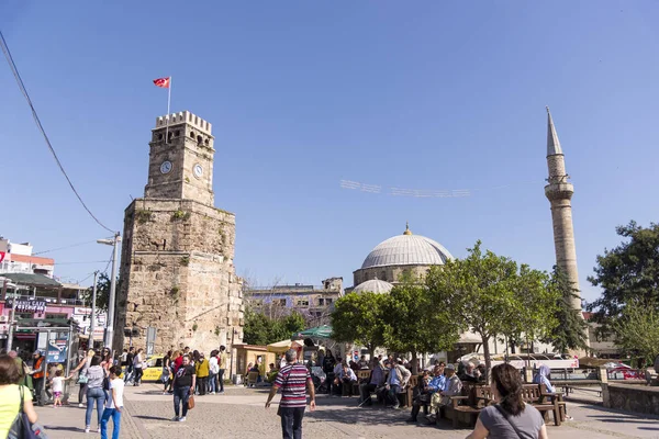 Antalya Turquia Abril 2018 Close Torre Relógio Antalya — Fotografia de Stock