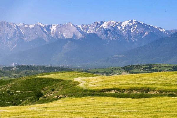 Paisagem Com Montanhas Colinas — Fotografia de Stock