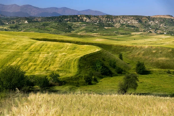 Paisagem Com Montanhas Colinas — Fotografia de Stock