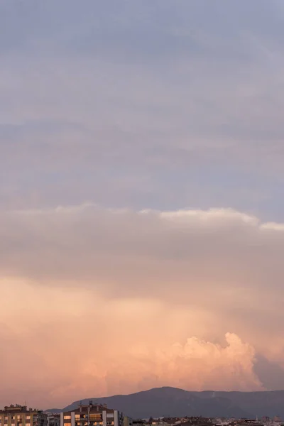 Skyet Blå Himmel Aftenen - Stock-foto