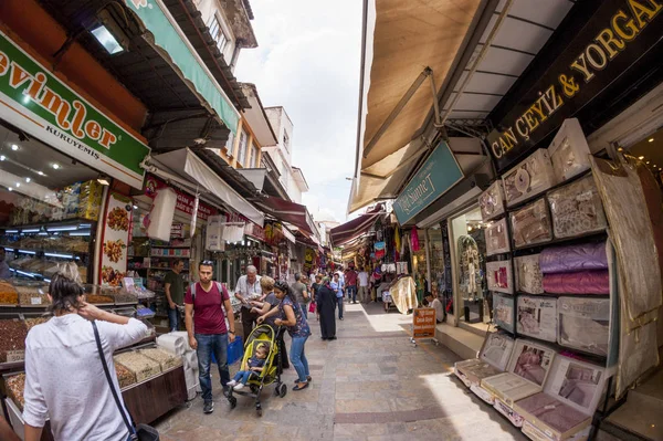 Izmir Turkey May 2018 Kemeralti Bazaar Shoot Fisheye Lens Izmir — Stock Photo, Image