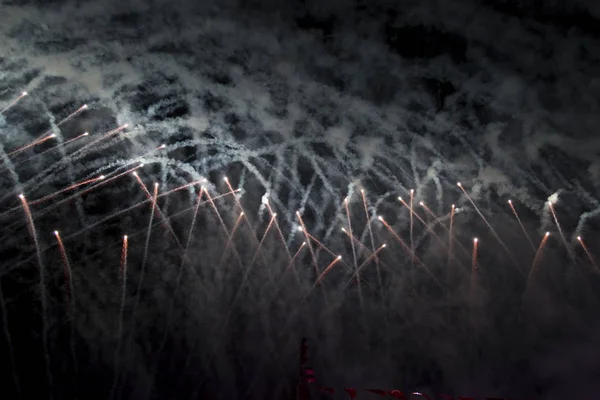 Colorful Fireworks Show Night — Stock Photo, Image