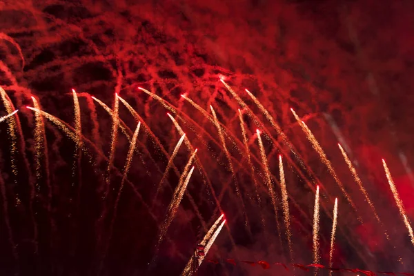 Espectáculo Fuegos Artificiales Coloridos Por Noche — Foto de Stock