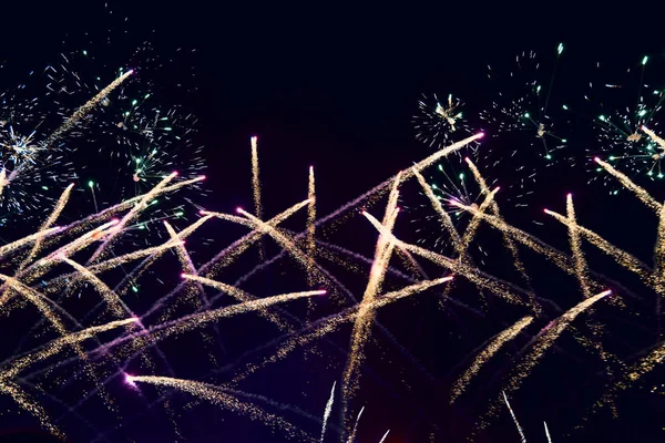 Colorful Fireworks Show Night — Stock Photo, Image