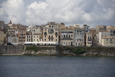 Korfu, Yunanistan-16 Haziran 2018. Korfu Adası Yunanistan mimari yapısı.