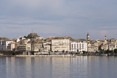 Korfu, Yunanistan-16 Haziran 2018. Korfu Adası Yunanistan mimari yapısı.
