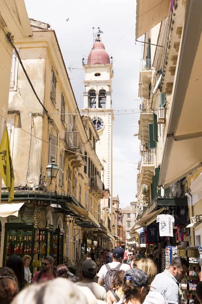 Corfú Grecia Junio 2018 Torre Del Reloj Isla Corfú Grecia — Foto de Stock