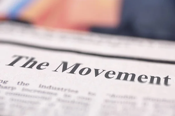 Movement Written Newspaper Close Shot Text — Stock Photo, Image