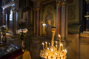 Kharkiv, Ukrayna - 30 Aralık 2017 duyuru Katedrali Kharkiv Ukrayna gün zaman içinde.