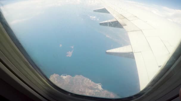 Nubes Alas Desde Ventana Avión Comercial — Vídeo de stock