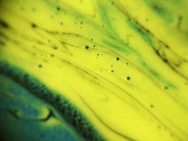 Mavi, yeşil ve sarı renkli soyut boya arka plan doku.