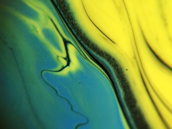 Kék Zöld Sárga Színű Absztrakt Festék Háttér Textúra — Stock Fotó