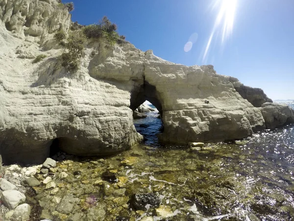 Kleopatra Yuvaları Kayalık Duvar Izmir Cesme Turkey Kadeh — Stok fotoğraf