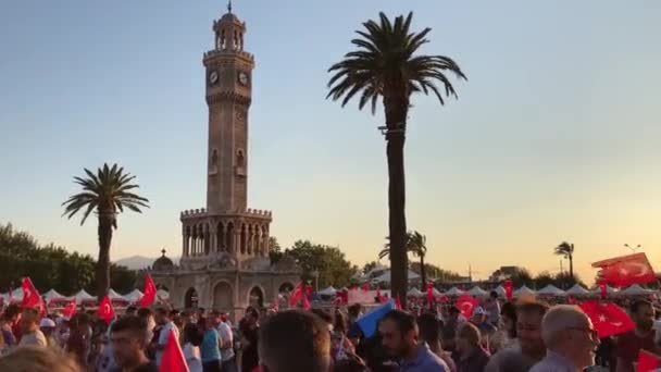 Izmir Turquía Julio 2018 Julio Día Democracia Turquía Izmir Gente — Vídeos de Stock